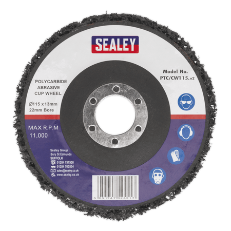 Sealey Polycarbide Cup Wheel 115 x 13 x 22mm Model No-PTC/CW115