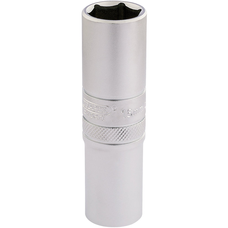 DRAPER 1/2" Square Drive 6 Point Metric Deep Socket (16mm): Model No. HT-MM/MS