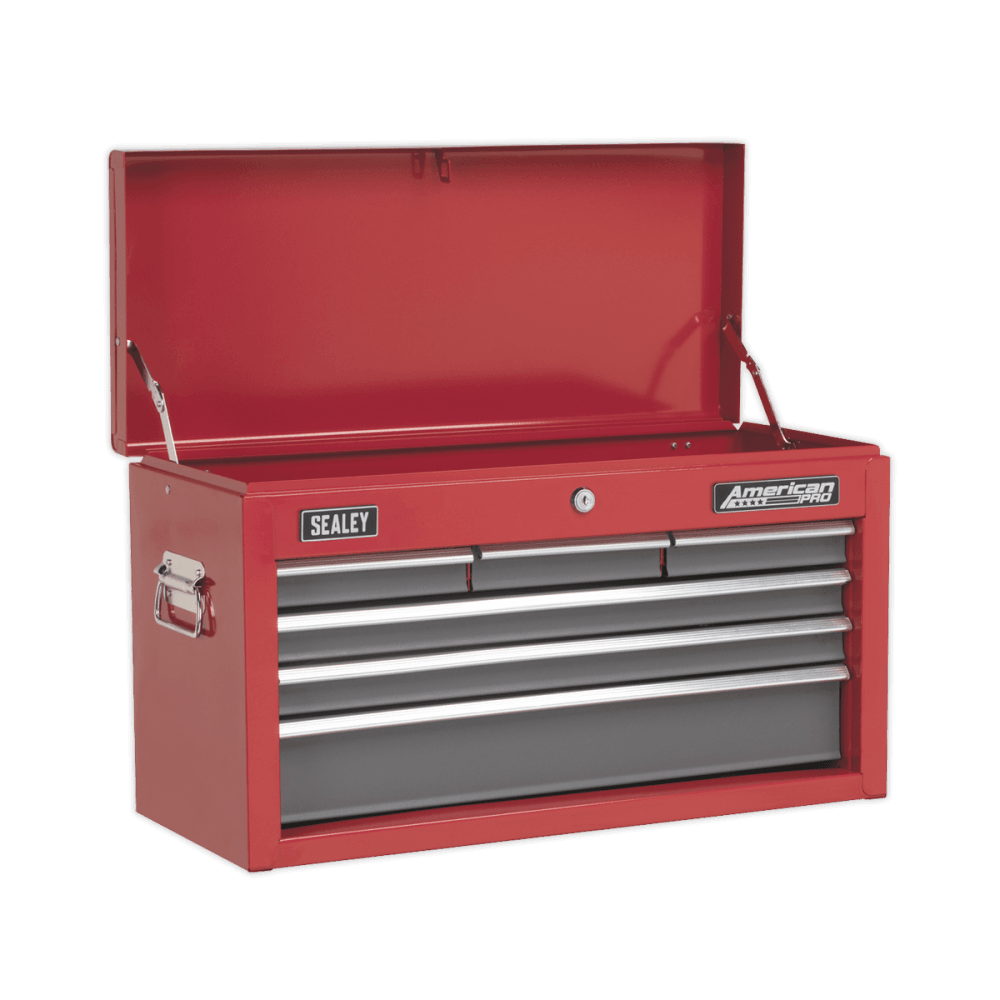 Sealey Topchest 6 Drawer with Ball Bearing Runners - Red/Grey & 97pc Tool Kit Model No-AP2201BBCOMBO