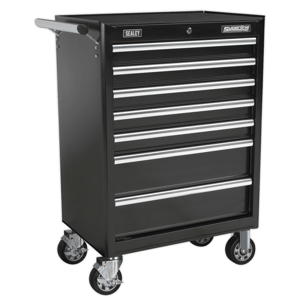 Sealey Topchest & Rollcab Combination 15 Drawer with Ball Bearing Runners - Black & 147pc Tool Kit Model No-APCOMBOBBTK58