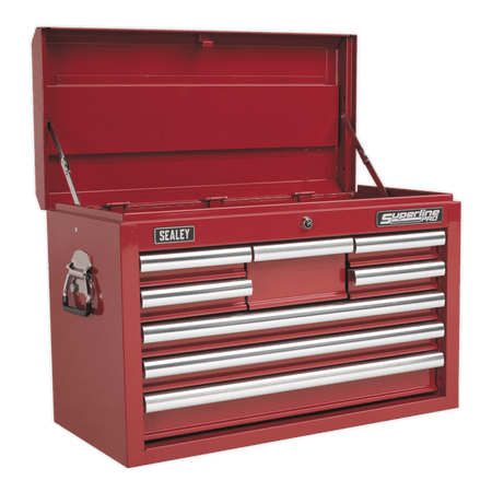 Sealey Topchest & Rollcab Combination 15 Drawer with Ball Bearing Runners - Red & 147pc Tool Kit Model No-APCOMBOBBTK57