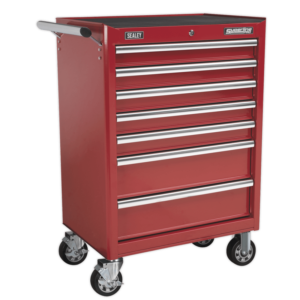 Sealey Topchest & Rollcab Combination 15 Drawer with Ball Bearing Runners - Red & 147pc Tool Kit Model No-APCOMBOBBTK57