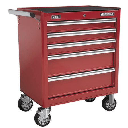 Sealey Topchest & Rollcab Combination 10 Drawer with Ball Bearing Runners - Red & 147pc Tool Kit Model No-APCOMBOBBTK55