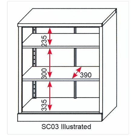 Sealey Floor Cabinet 3 Shelf 2 Door Model No-SC03