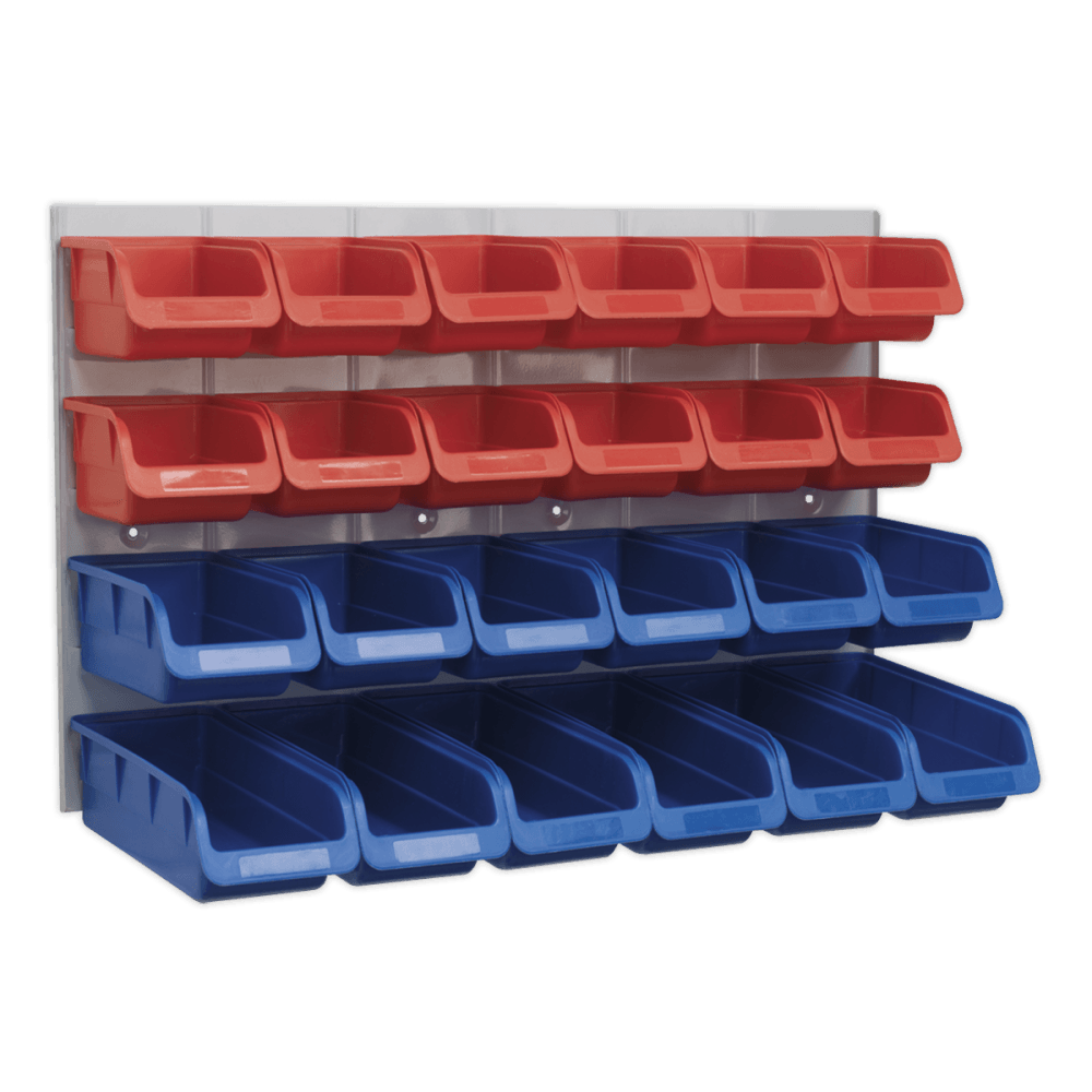 Sealey Bin & Panel Combination 24 Bins - Red/Blue Model No-TPS132