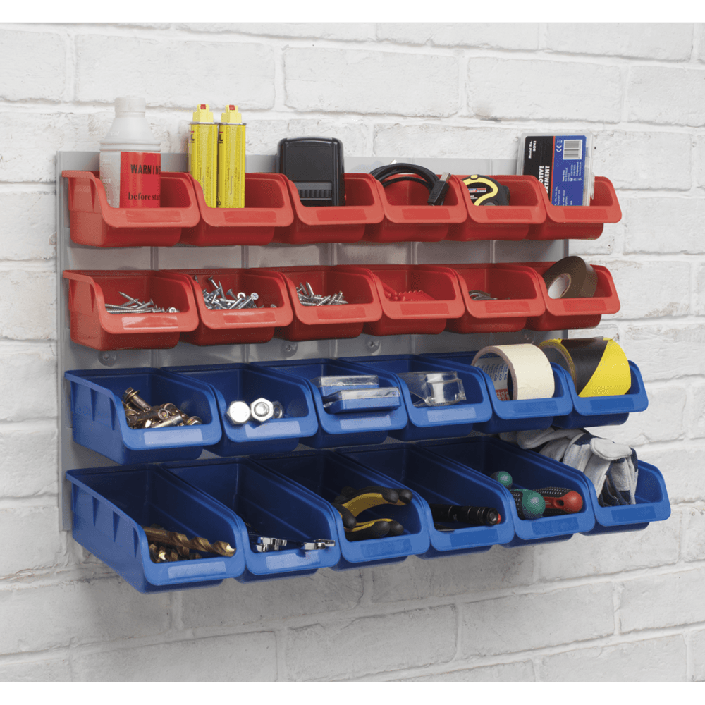 Sealey Bin & Panel Combination 24 Bins - Red/Blue Model No-TPS132