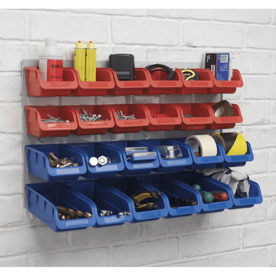 Sealey Bin & Panel Combination 24 Bins - Red/Blue Model No-TPS132