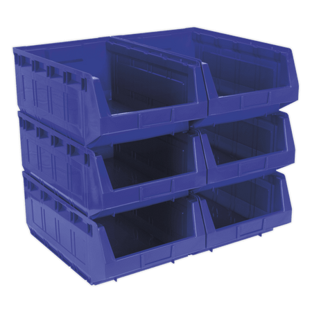 Sealey Plastic Storage Bin 310 x 500 x 190mm - Blue Pack of 6 Model No-TPS56B