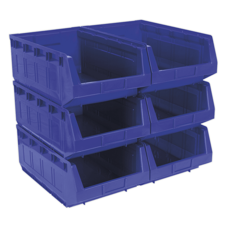 Sealey Plastic Storage Bin 310 x 500 x 190mm - Blue Pack of 6 Model No-TPS56B