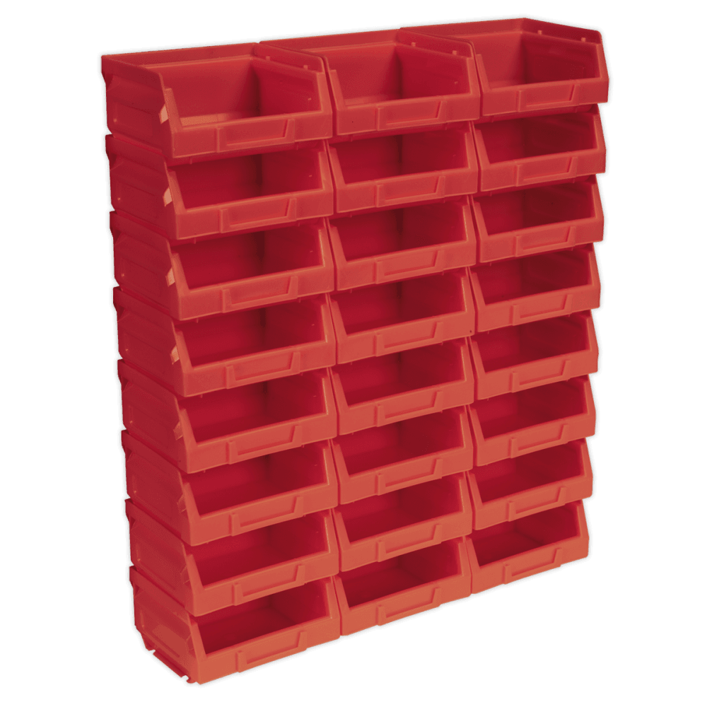 Sealey Plastic Storage Bin 103 x 85 x 53mm - Red Pack of 24 Model No-TPS124R