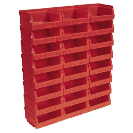 Sealey Plastic Storage Bin 103 x 85 x 53mm - Red Pack of 24 Model No-TPS124R