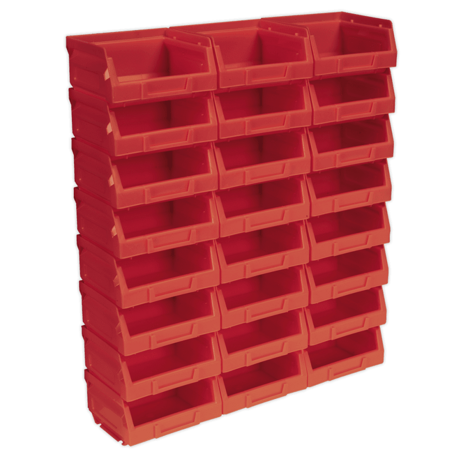 Sealey Plastic Storage Bin 103 x 85 x 53mm - Red Pack of 24 Model No-TPS124R