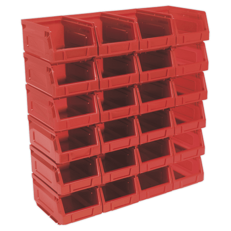 Sealey Plastic Storage Bin 105 x 165 x 83mm - Red Pack of 24 Model No-TPS224R