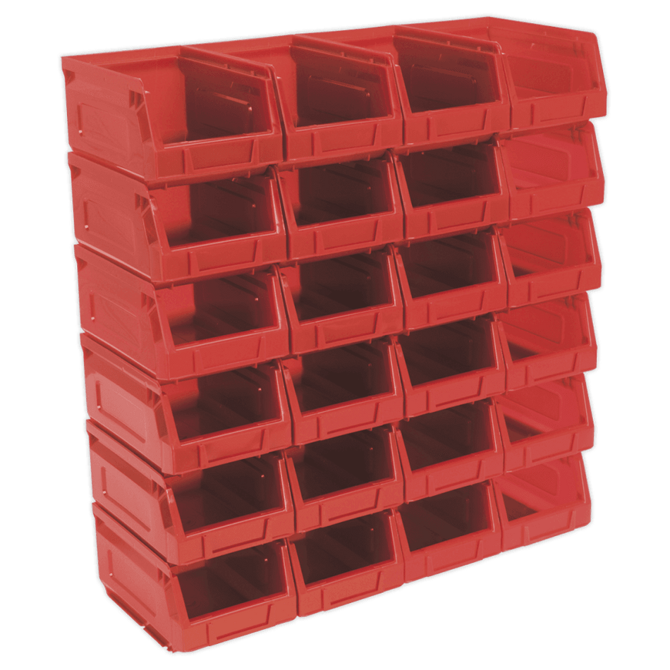 Sealey Plastic Storage Bin 105 x 165 x 83mm - Red Pack of 24 Model No-TPS224R