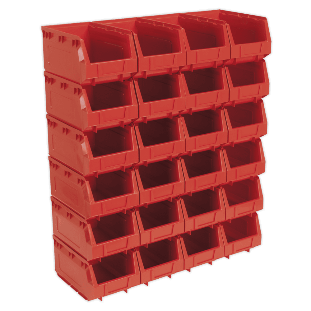 Sealey Plastic Storage Bin 148 x 240 x 128mm - Red Pack of 24 Model No-TPS324R