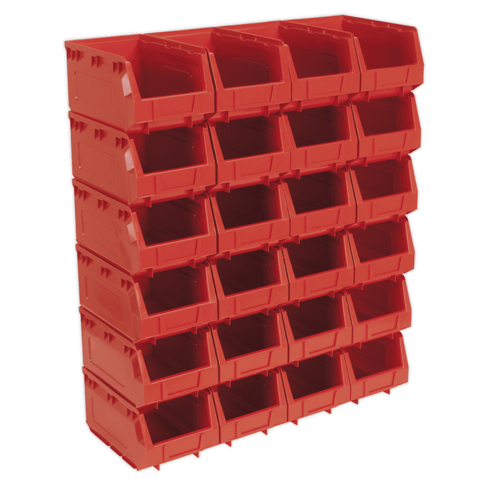 Sealey Plastic Storage Bin 148 x 240 x 128mm - Red Pack of 24 Model No-TPS324R
