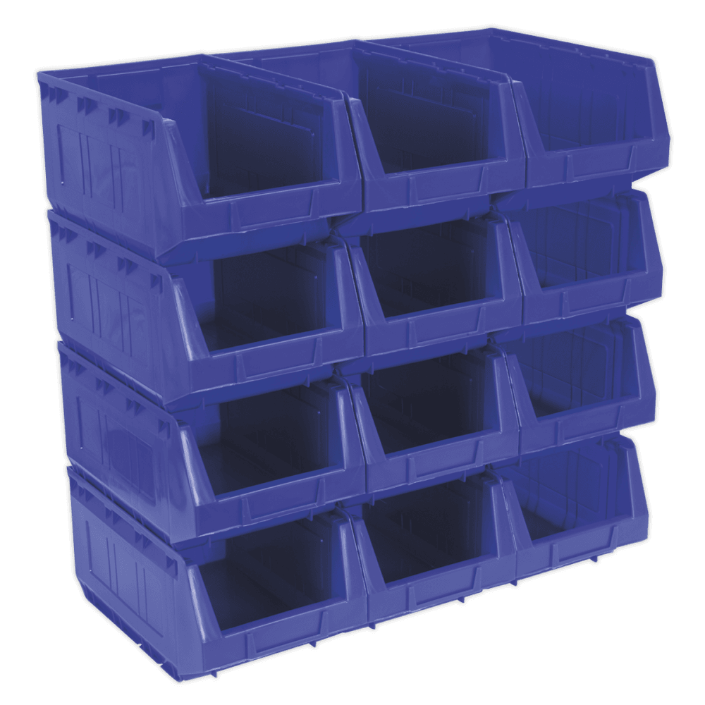 Sealey Plastic Storage Bin 209 x 356 x 164mm - Blue Pack of 12 Model No-TPS412B