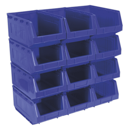Sealey Plastic Storage Bin 209 x 356 x 164mm - Blue Pack of 12 Model No-TPS412B