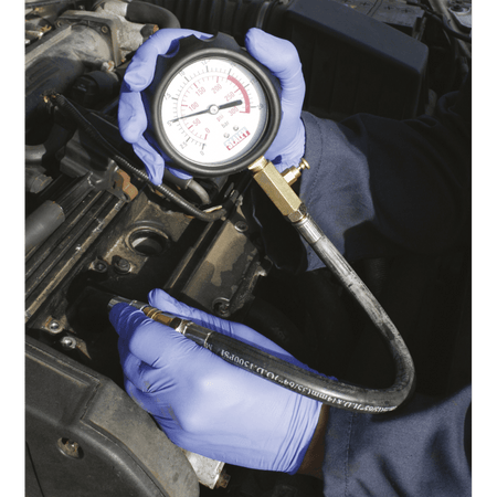 Sealey Petrol Engine Compression Tester Deluxe Kit 6pc Model No-VSE300D