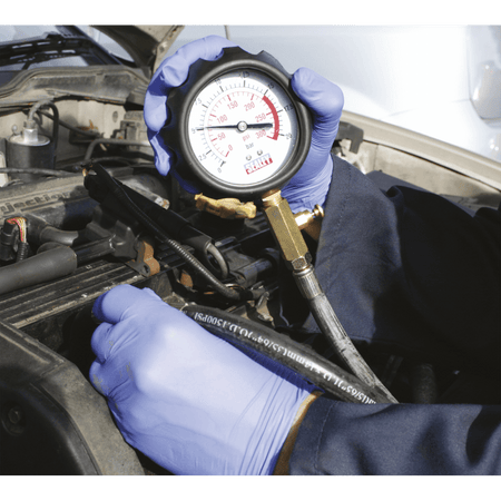 Sealey Petrol Engine Compression Tester Deluxe Kit 6pc Model No-VSE300D