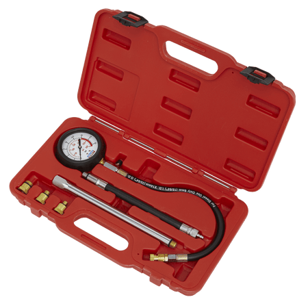 Sealey Petrol Engine Compression Tester Deluxe Kit 6pc Model No-VSE300D