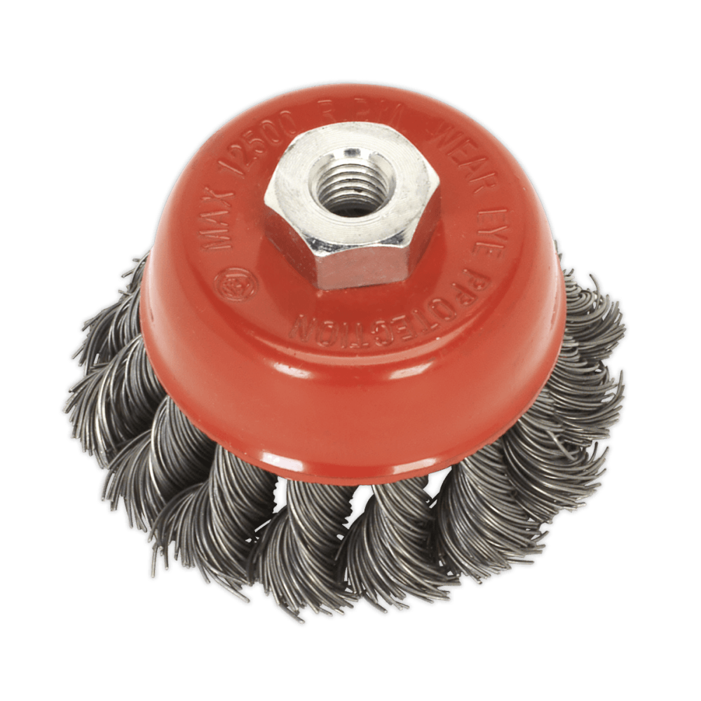 Sealey Twist Knot Wire Cup Brush 65mm M14 x 2mm Model No-TKCB651