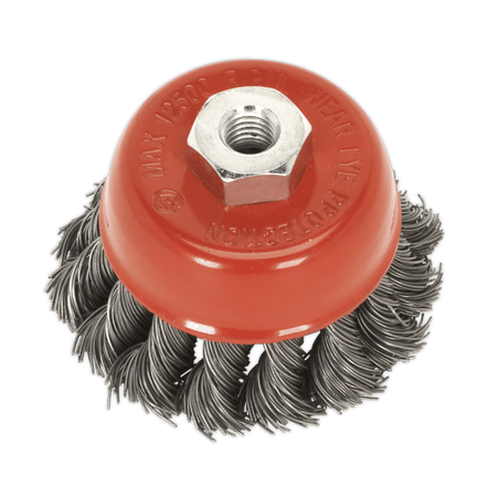 Sealey Twist Knot Wire Cup Brush 65mm M14 x 2mm Model No-TKCB651