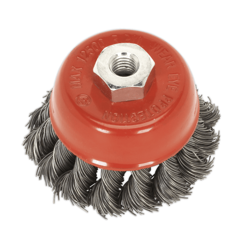 Sealey Twist Knot Wire Cup Brush 65mm M14 x 2mm Model No-TKCB651