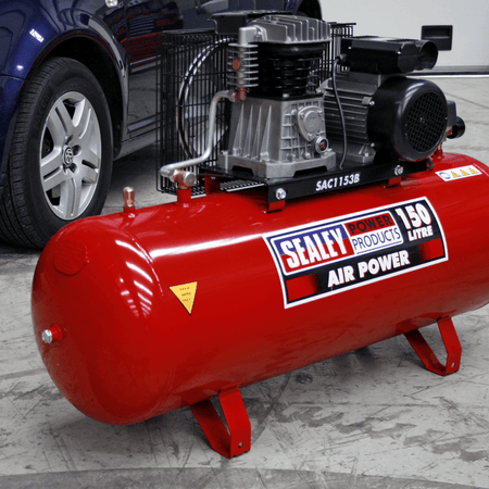 Sealey Compressor 150ltr Belt Drive 3hp with Cast Cylinders Model No-SAC1153B