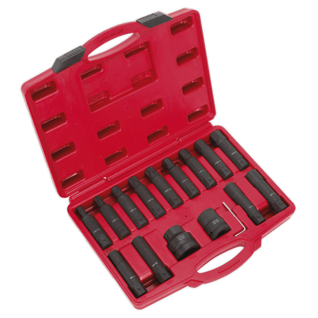 Sealey Impact Hex, TRX-Star* & TRX-Star* Female Socket Bit Set 16pc 3/4" & 1"Sq Drive Model No-SX098