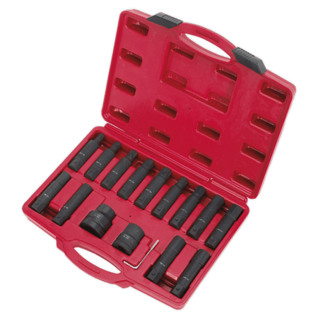 Sealey Impact Hex, TRX-Star* & TRX-Star* Female Socket Bit Set 16pc 3/4" & 1"Sq Drive Model No-SX098