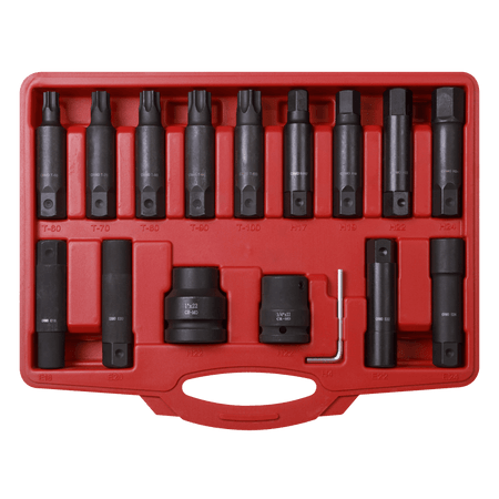 Sealey Impact Hex, TRX-Star* & TRX-Star* Female Socket Bit Set 16pc 3/4" & 1"Sq Drive Model No-SX098