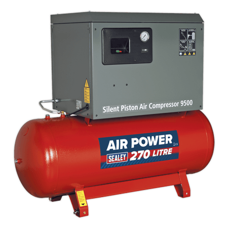 Sealey Compressor 270ltr Belt Drive 7.5hp 3ph 2-Stage with Cast Cylinders Low Noise Model No-SAC72775BLN