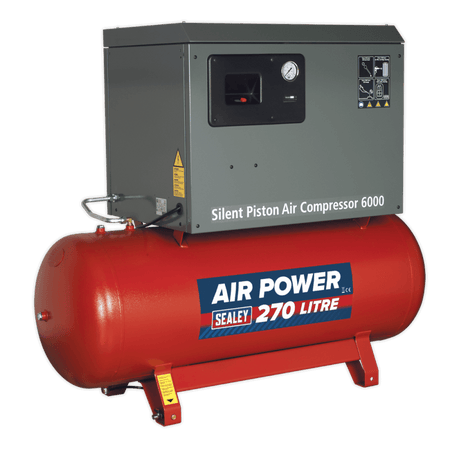 Sealey Compressor 270ltr Belt Drive 5.5hp 3ph 2-Stage with Cast Cylinders Low Noise Model No-SAC42755BLN