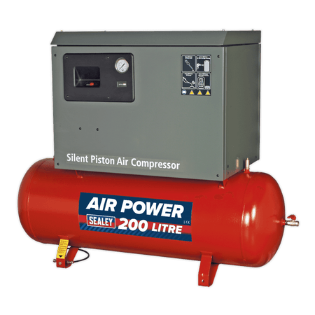 Sealey Compressor 200ltr Belt Drive 3hp with Cast Cylinders Low Noise Model No-SAC2203BLN