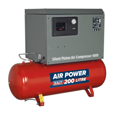 Sealey Compressor 200ltr Belt Drive 3hp with Cast Cylinders Low Noise Model No-SAC2203BLN