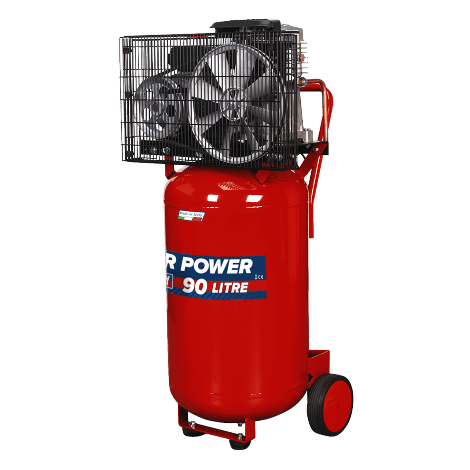 Sealey Compressor 90ltr Vertical Belt Drive 3hp Model No-SAC1903B