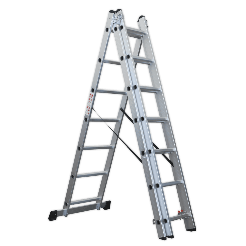 Sealey Aluminium Extension Combination Ladder 3x7 EN 131 Model No-ACL307