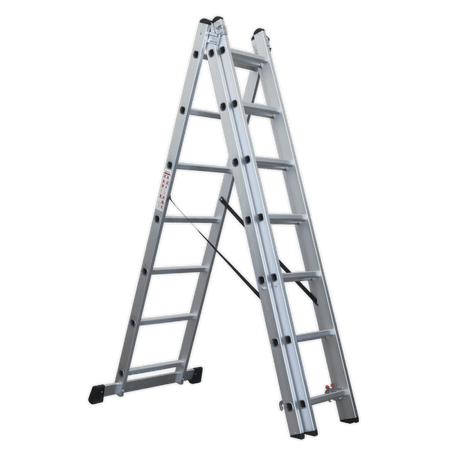 Sealey Aluminium Extension Combination Ladder 3x7 EN 131 Model No-ACL307