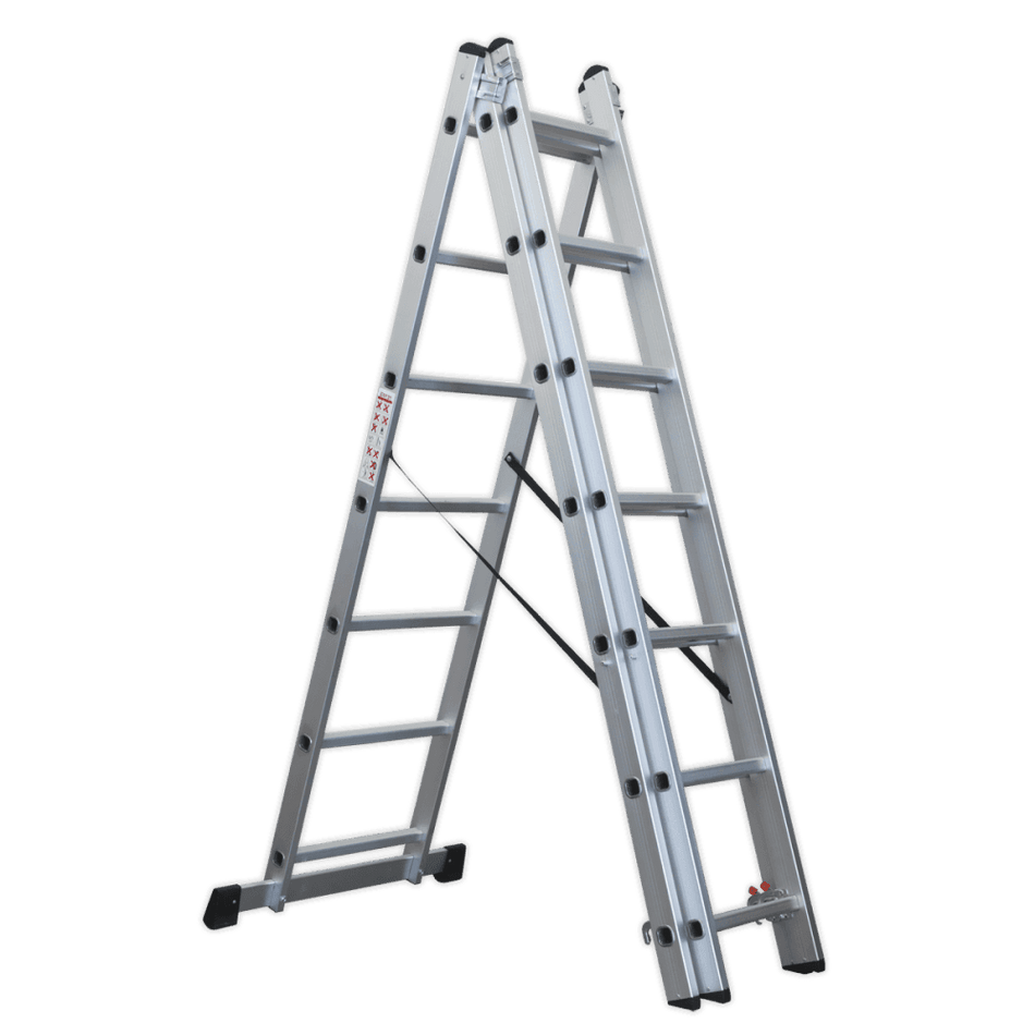 Sealey Aluminium Extension Combination Ladder 3x7 EN 131 Model No-ACL307