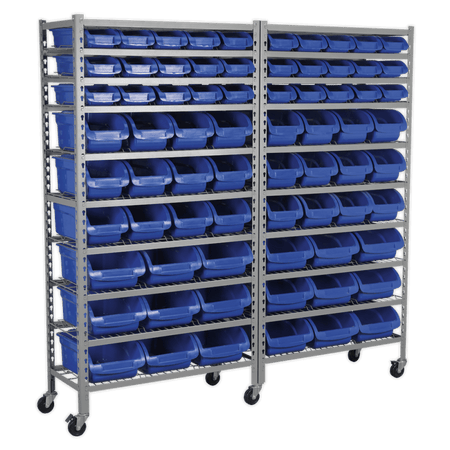 Sealey Mobile Bin Storage System 72 Bins Model No-TPS72
