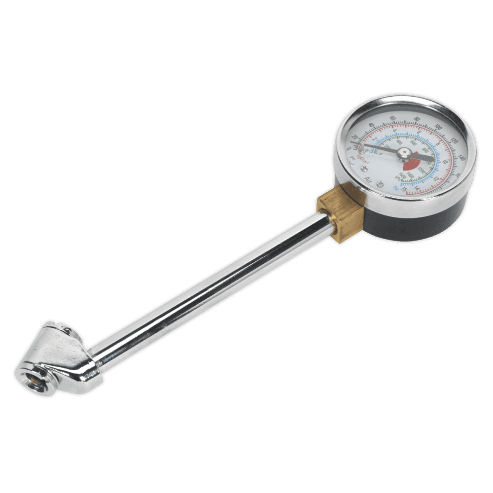 Sealey Twin Connector Tyre Pressure Gauge 0-220psi Model No-TSTPG34