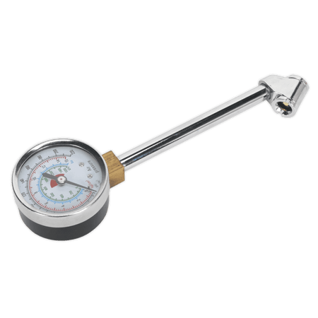 Sealey Twin Connector Tyre Pressure Gauge 0-220psi Model No-TSTPG34