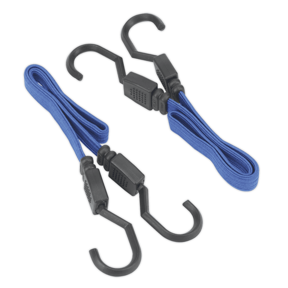Sealey 460mm Flat Bungee Cord Set 2pc Model No-BCS15
