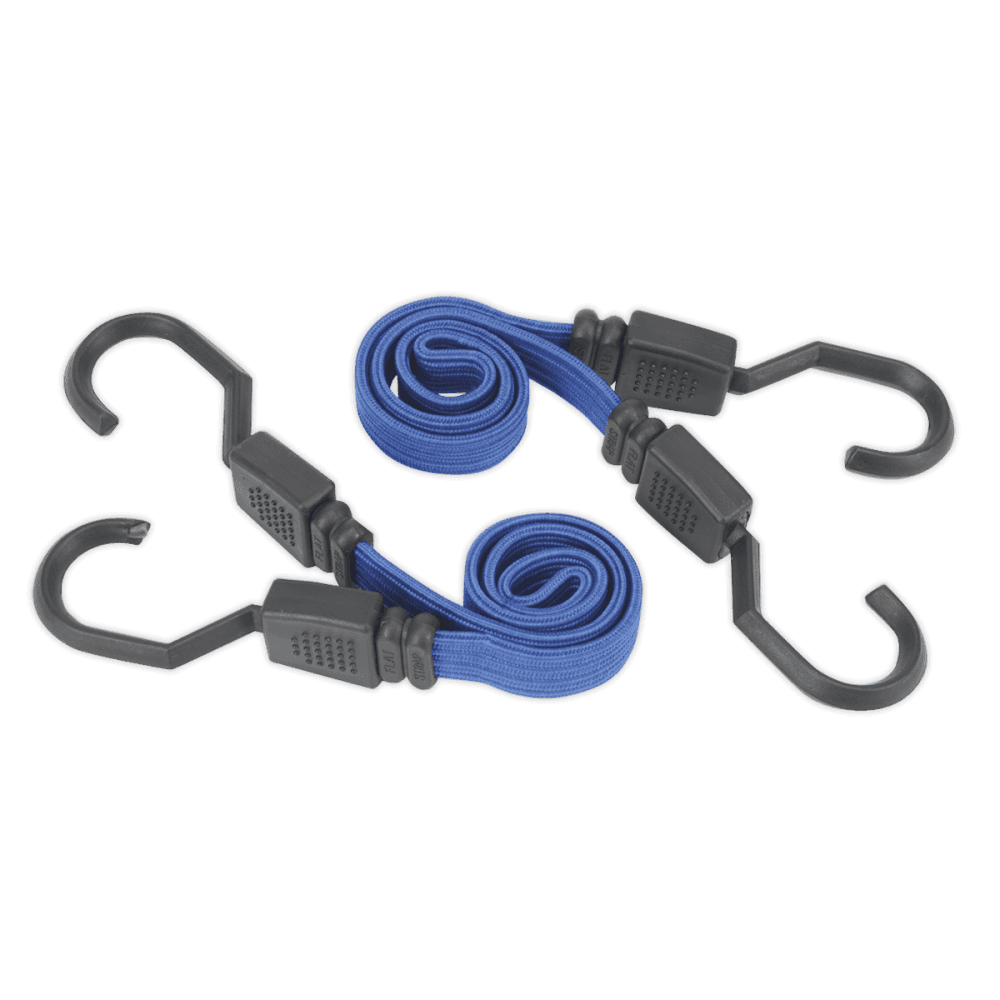 Sealey 460mm Flat Bungee Cord Set 2pc Model No-BCS15