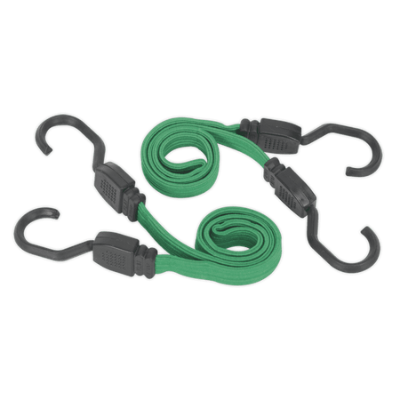 Sealey 610mm Flat Bungee Cord Set 2pc Model No-BCS16