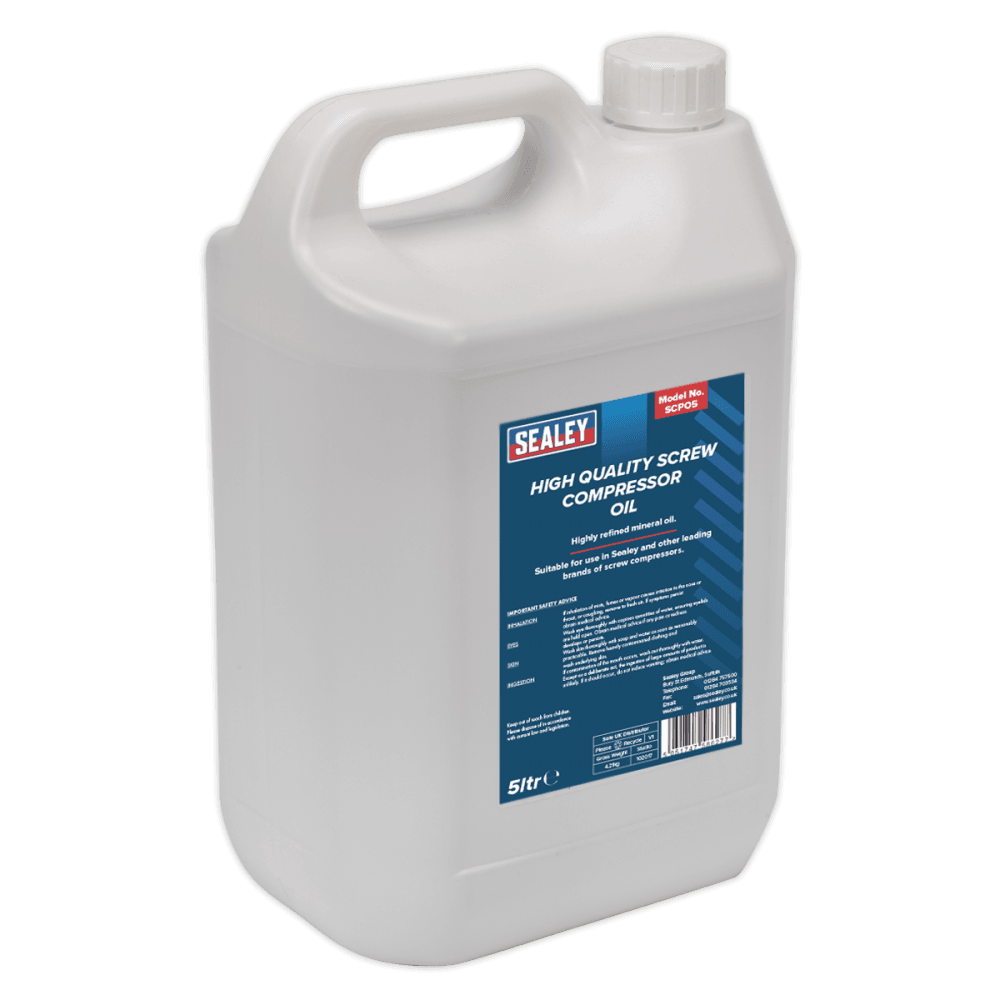 Sealey Screw Compressor Oil 5ltr Model No-SCPO5