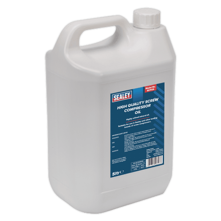 Sealey Screw Compressor Oil 5ltr Model No-SCPO5