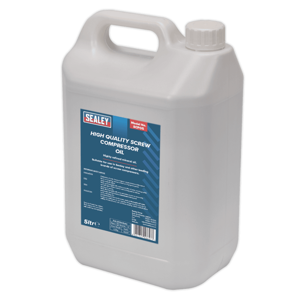 Sealey Screw Compressor Oil 5ltr Model No-SCPO5