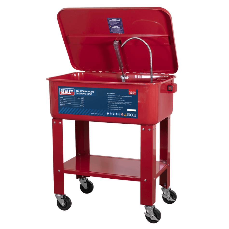 Sealey Mobile Parts Cleaning Tank 50ltr Model No-SM28